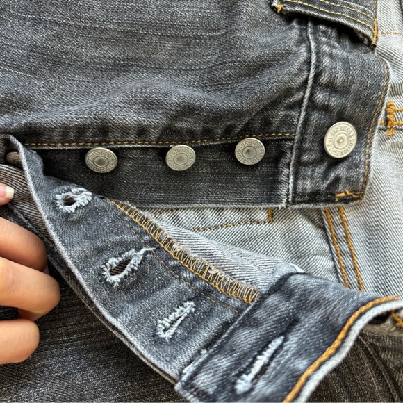 B Sides Lasso Levi's Dark Gray Denim Jeans VINTAGE BLACK Barrel - Picture 3 of 6